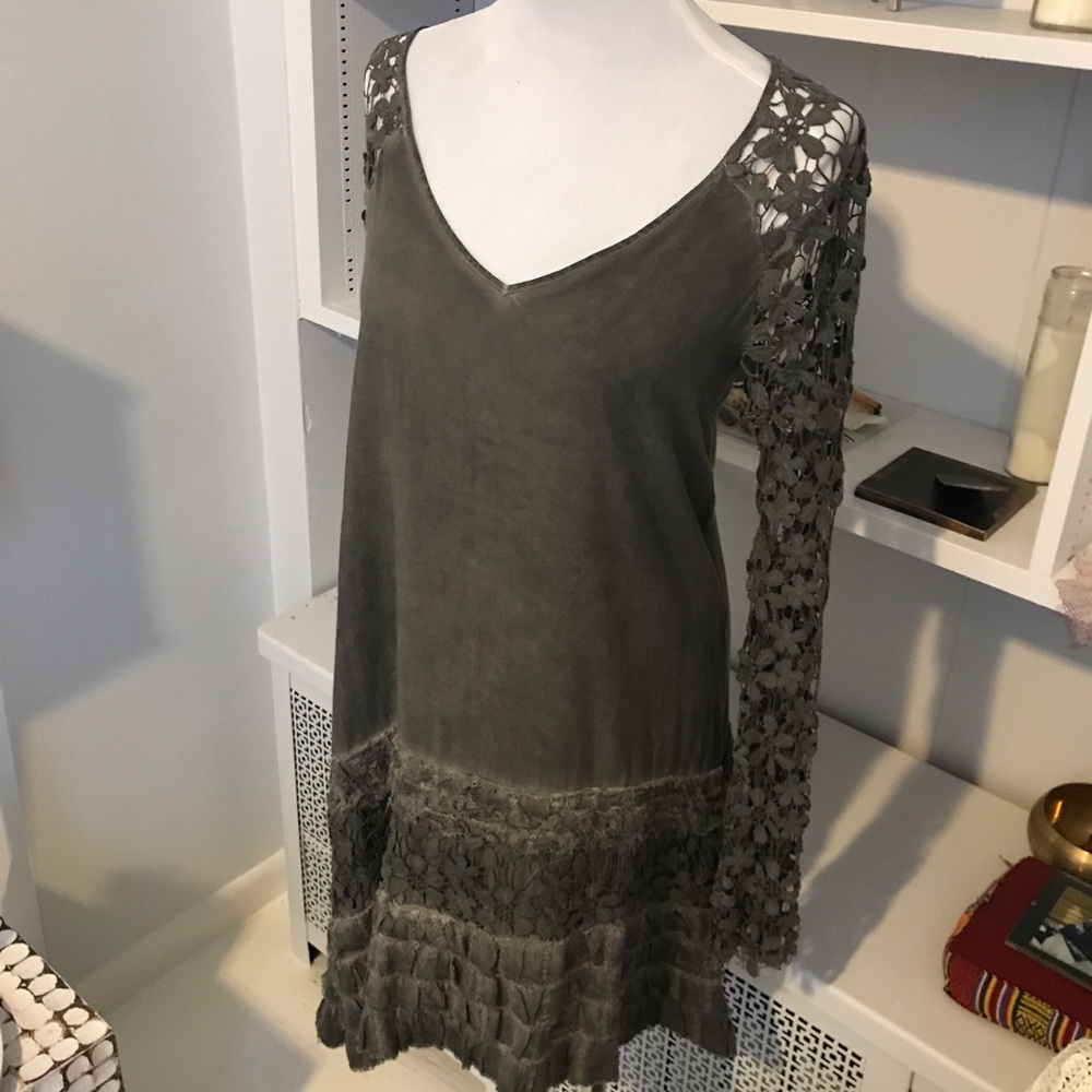 Gray Lace Dress
